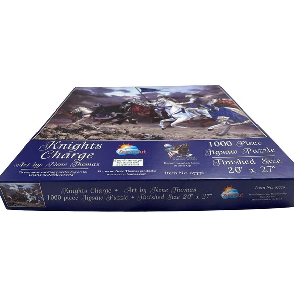 Suns Out 1,000 Piece Nene Thomas Art Puzzle "Knights Charge "  20" x 27" Comp - Picture 6 of 10